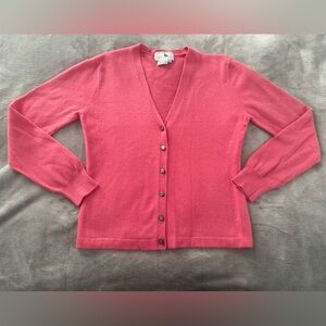 Vintage Cashmere Collection Saks Fifth Avenue 100% Cashmere Pink Cardigan